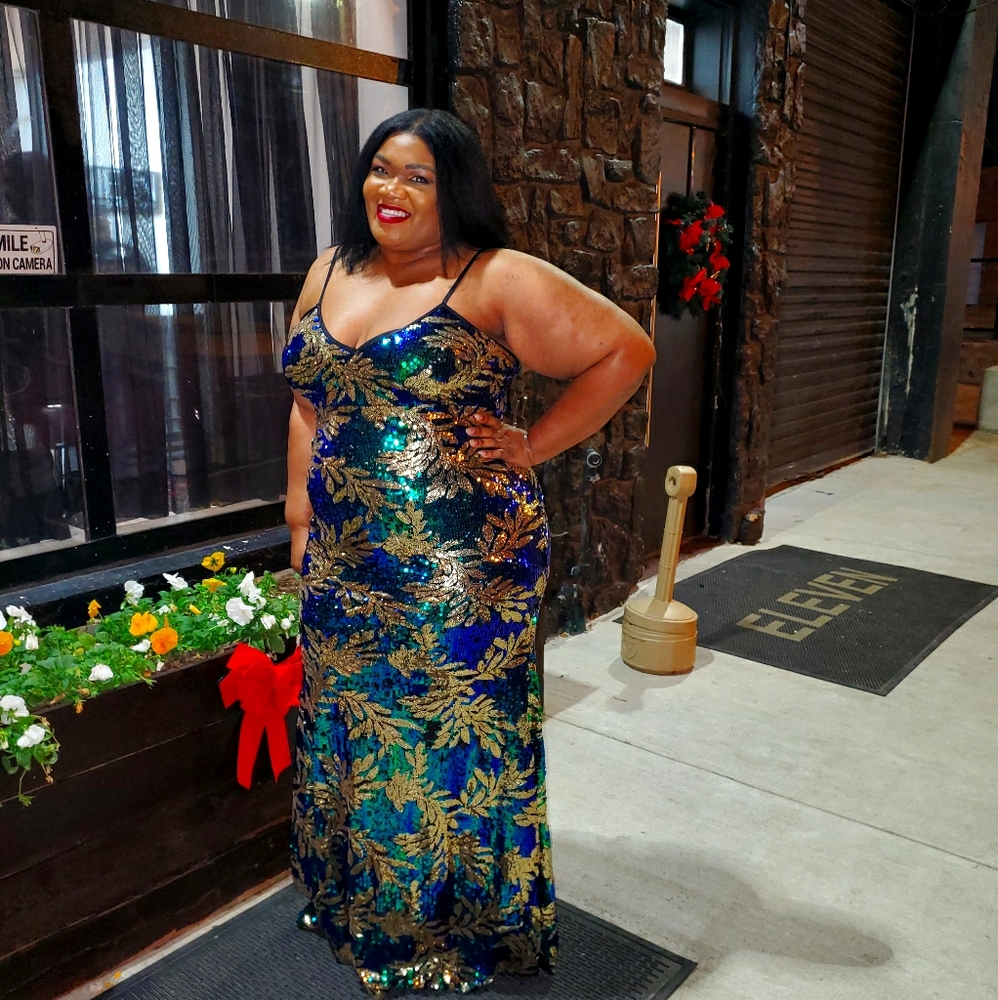 Sequin floor length dress